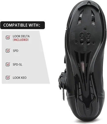 Vista 5 de Zapatos de ciclismo para mujer compatibles con clip de bicicleta Peloton en interiores, ciclismo de carretera, ciclismo, ciclismo, equitación, tacos