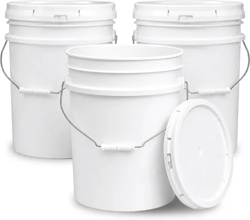 Vista 29 de Cubo de 5 Galones con Tapa Hermética Fabricado en EE. UU. Grado Alimenticio Plástico Premium HPDE Resistente Cubo Multiusos Duradero de 90