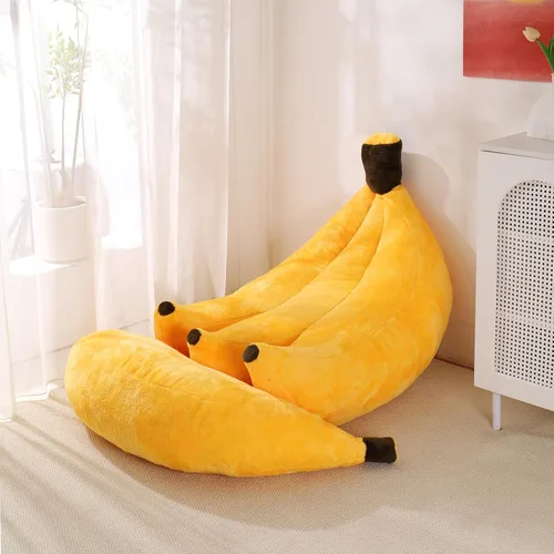 Vista 18 de Sofá de frijoles con otomana IEVENW en forma de banana, sofá de piso con reposapiés, cómodo sofá cama convertible para adultos, sofá de felpa