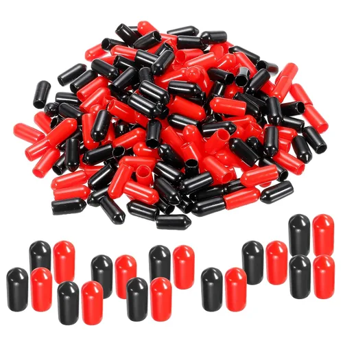 Vista 33 de MECCANIXITY 50 unids tapas de goma Surtido de 0.079 in PVC vinilo tornillo rosca protector para tornillo tornillo negro rojo