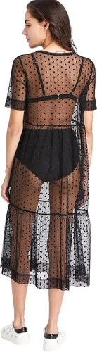 Vista 2 de Floerns Vestido de malla transparente para mujer traje de baño para playa