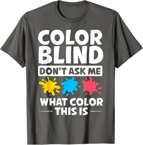 Vista 30 de Color Blind Camiseta Test Funny Glasses Visions, Negro