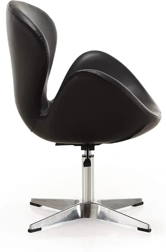 Vista 6 de Manhattan Comfort Raspberry - Silla giratoria ajustable con giro de 360°, base de cromo pulido, diseño retro moderno, asiento versátil ideal