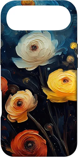 Vista 27 de Gorgeous Star Night Ranunculus Flowers Famous Painting Case for iPhone 17