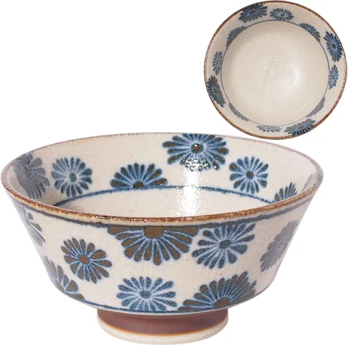 Vista 23 de Minorutouki mino ware PAIKAJI cuenco de fideos antitipo flor φ7.2×H3.6in 16.58oz