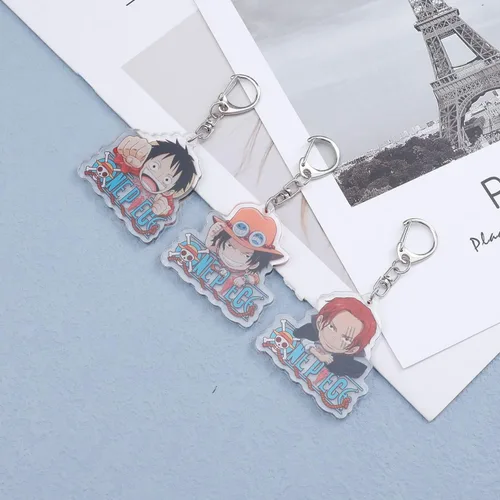Vista 5 de G-Ahora 9pcs Anime Keychain Set Luffy Keychains Anime Cosplay Key Ring Gift for Anime Lover