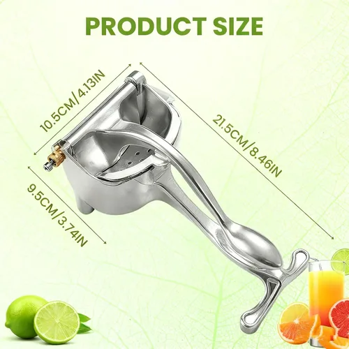 Vista 4 de Exprimidor de mano - Exprimidor manual de aluminio, exprimidor de mano grande, extractor de jugo de frutas resistente para limón, naranja, lima, 1