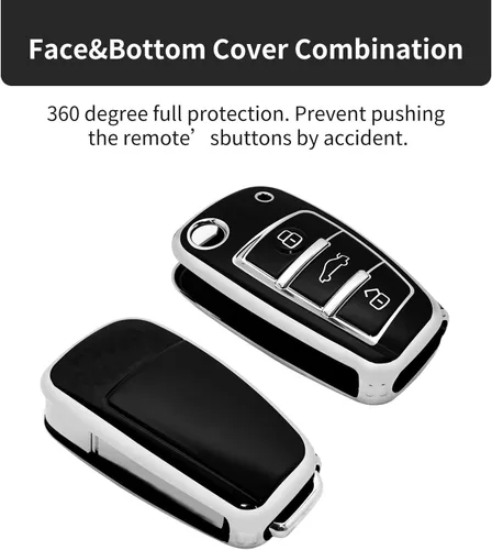 Vista 4 de OFFCURVE para Audi Funda de Llave, Carcasa de Llave de TPU Suave Premium de 360 Grados de Protección Completa Compatible con Audi A1 A3 Q3 Q7 R8 A6L