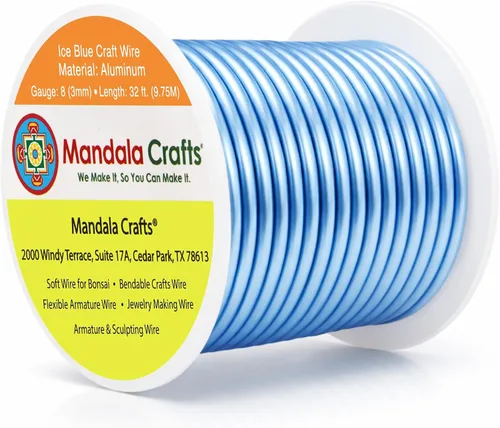Vista 294 de Mandala Crafts - Alambre de aluminio anodizado de calibre 22 para hacer joyas - 137.2 m de alambre flexible surtido y coloreado - Doble para bonsái