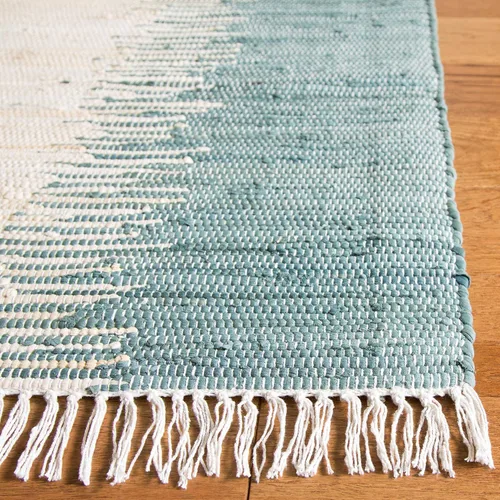 Vista 3 de Alfombra de algodón tejido a mano, color azul. Colección Montauk MTK751A, de Safavieh, Algodón, Azul