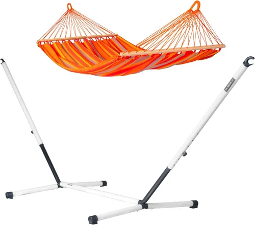 Vista 11 de La Siesta® Alisio Hamaca con barra esparcidora, hamaca exterior resistente a la intemperie, hamaca exterior de tela para 2 personas, hamaca para 2