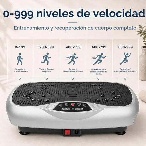 Vista 5 de Placa de vibración de cuerpo entero para drenaje linfático, 990 niveles de Plateado