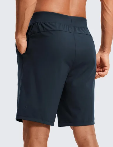 Vista 3 de CRZ YOGA Men's Four-Way Stretch Workout Shorts - 9'' Linerless Soft Durable for Casual Athletic with Pockets