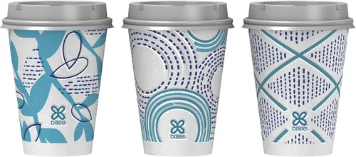 Vista 3 de Dixie To Go Vasos de papel desechables con tapa resistente a fugas, 12 onzas, 60