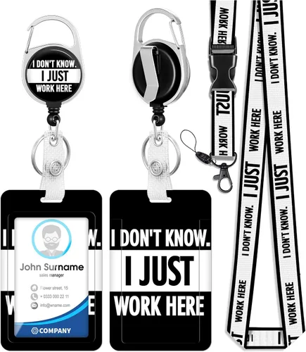 Vista 12 de Plifal Soporte para tarjetas de identificación con cordón y clip retráctil para cinturón, divertido llavero para amantes del café, extensor