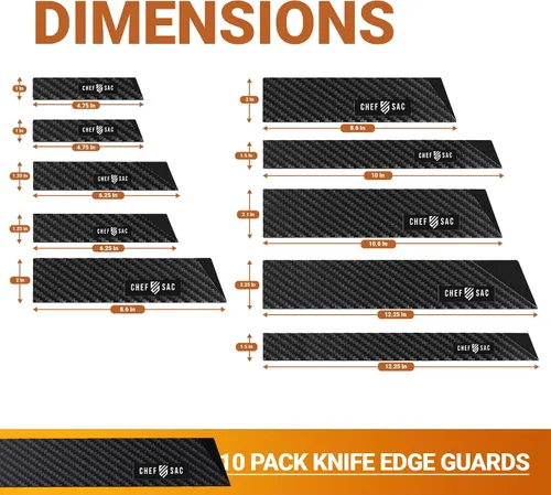 Vista 3 de Chef Sac Protectores de bordes de cuchillo, cubierta universal para cuchillo y protector profesional de cuchillos, protectores de cuchillos