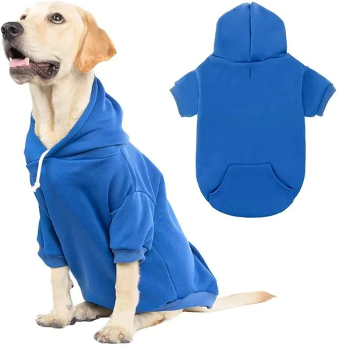 Vista 20 de KOOLTAIL Sudadera básica con capucha para perro, suave y cálida, con agujero para correa y con bolsillo, abrigo de invierno para perros, ropa