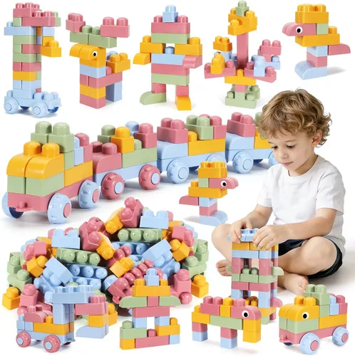 Vista 9 de Mega bloques para niños pequeños de 1 a 3 bloques de construcción grandes