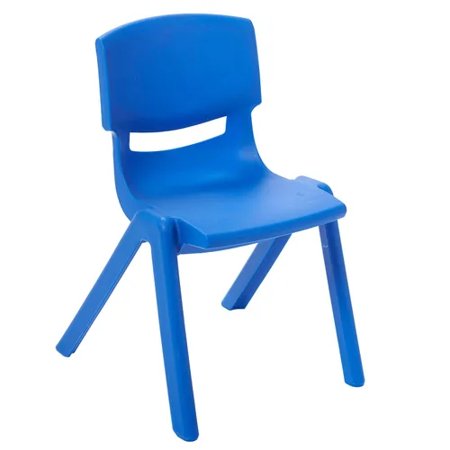 Vista 10 de ECR4Kids Silla apilable de plástico de 12 pulgadas, muebles de aula, azul, 10 piezas