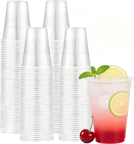 Vista 9 de TashiBox Vasos de plástico desechables para fiestas de 12 oz (rojo, 100)