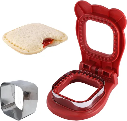 Vista 2 de Cortador y sellador de sándwiches, para hacer sándwiches sin corteza para niños, fácil para fiambrera escolar y caja Bento (azul)
