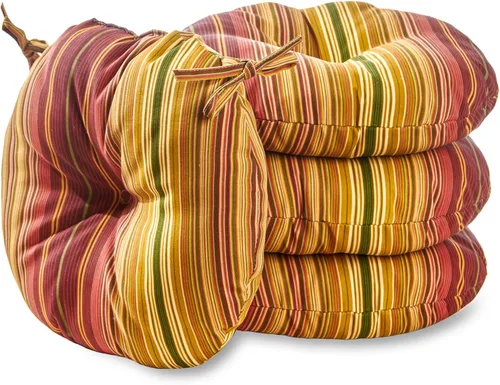 Vista 46 de Greendale Home Fashions Cojín redondo para asiento bistro de 15 pulgadas, 2 unidades (paquete de 1), Adobe Stripe