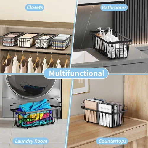 Vista 7 de 4 paquetes de contenedores organizadores para congelador (14.6''L X 7.1''W X 5.2''H) Adecuados para congeladores horizontales de 5-7 pies cúbicos.