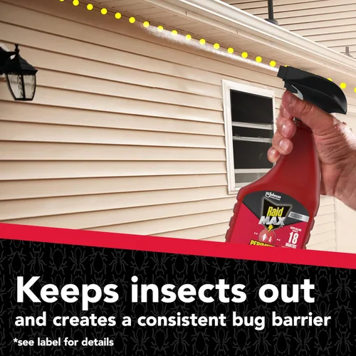 Vista 3 de Raid Max Perimeter Protection Ant & Roach Killer Spray, evita insectos matando hasta 18 meses, uso en interiores y exteriores, 22 onzas