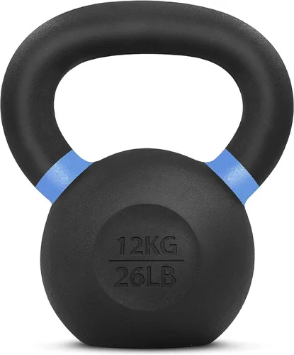 Vista 14 de Yes4All Powder Coated Kettlebell, Cast Iron Core Kettlebells with Non-Slip Handle & Flat Bottom for Conditioning, Heavy Duty for Strength Training
