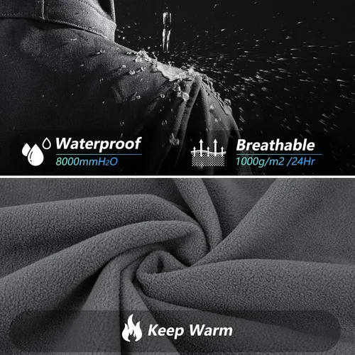 Vista 5 de 33,000ft Chaqueta impermeable Softshell larga para mujer con capucha forro polar cortavientos cortavientos