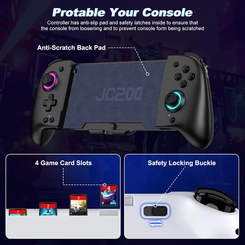 Vista 6 de Switch Controllers, Wireless Pro Controller Replacement for Nintendo Switch ControllerOLED, One-Piece Ergonomic Handheld Controller with