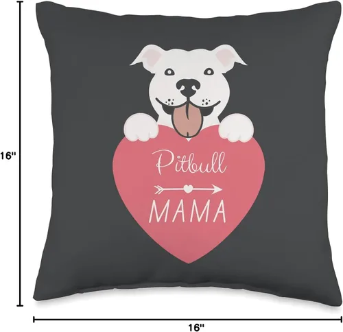 Vista 4 de jovy fits Pitbull Mama Regalos para Pittie, almohada Pit Bull Mom, 16 x 16 pulgadas, multicolor