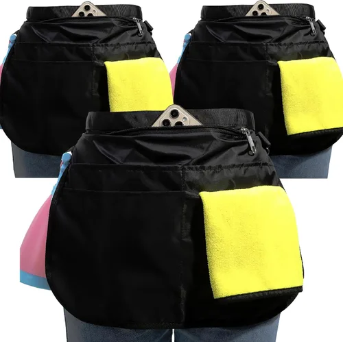 Vista 9 de Bafelia Delantal Organizador de Limpieza de Tamaño Pequeño para Mujeres con 5 Bolsillos, Suministros de Limpieza Profesionales Impermeables