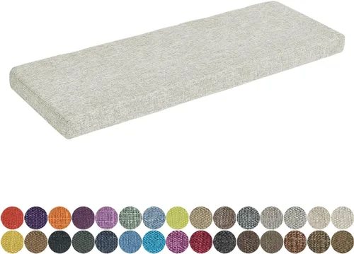 Vista 40 de Cojín de banco de tamaño personalizado, 30 colores, cojín de asiento de ventana panorámica, espuma gruesa de tapicería de 1.18 pulgadas, 1.97