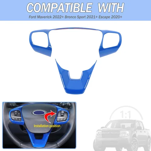 Vista 2 de Aunginsy Marco de Botón de Dirección de Control Central Trim Compatible con Ford Maverick 2022+ Bronco Sport 2021+ Escape 2020+ Consola Central