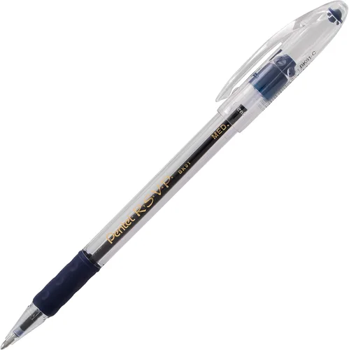 Vista 2 de Pentel RSVP - Bolígrafo (0.039 pulgadas), línea media, tinta azul, paquete de 12 (BK91PC12C)