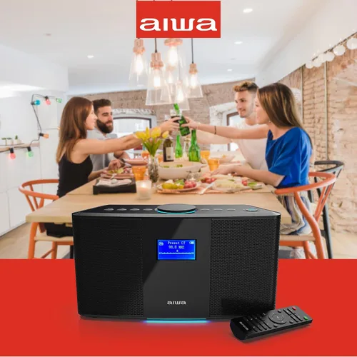 Vista 8 de Aiwa Altavoz inalámbrico - Libera un sonido potente y una conectividad versátil - Experimenta la libertad Bluetooth, radio FM, reloj, 20 W RMS, Negro
