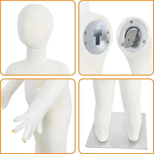 Vista 3 de Maniquí infantil de espuma flexible de cuerpo completo con cabeza extraíble, 1 año de edad, color beige