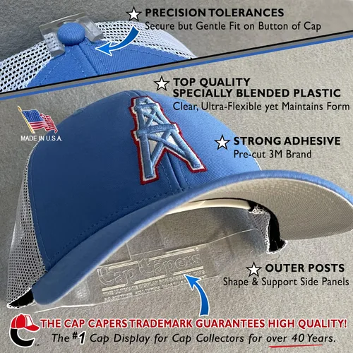 Vista 2 de Cap Capers® Exhibición de gorra de béisbol; estante para sombreros montado en la pared; almacenamiento y organización de gorras de béisbol