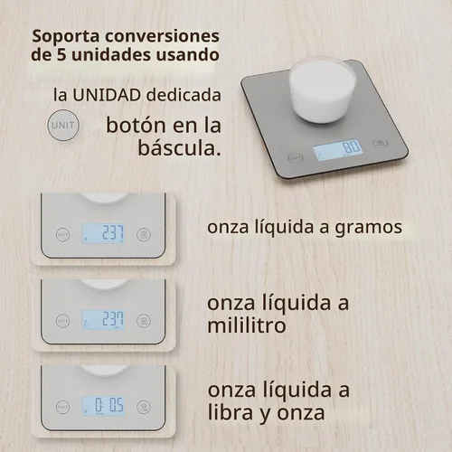 Vista 5 de Báscula de cocina inteligente Bisonbody con rastreador de nutrición y aplicación Bluetooth