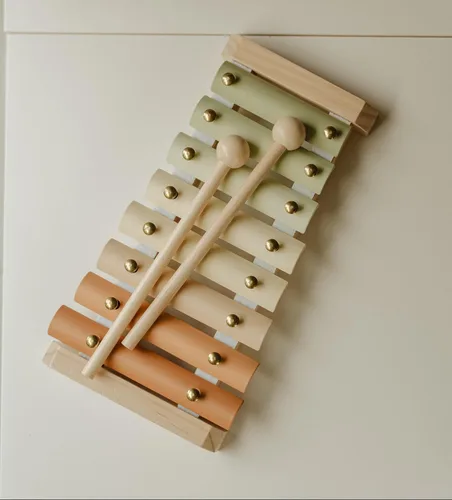 Vista 4 de Paquete de xilófono de madera y cuatro en una fila, juegos Montessori-Estéticos, ideas de juguetes de aprendizaje y desarrollo para niños pequeños