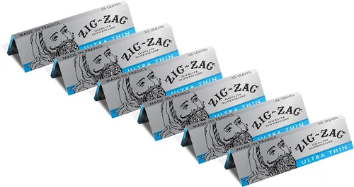Vista 2 de ZIG-ZAG Papel de liar 1 ¼ ultrafino (6 folletos) - 32 hojas cada uno - Papel de liar de combustión lenta