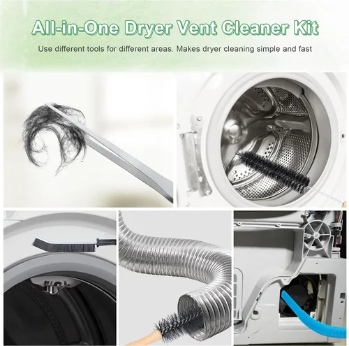 Vista 9 de Kit de limpiador de ventilación de secadora de 5 piezas compatible