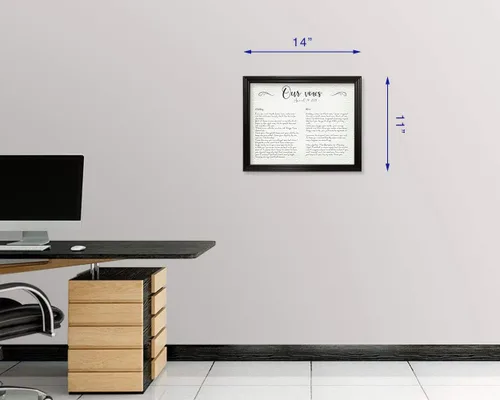 Vista 3 de Generic Votos de boda enmarcados personalizados de 11 x 14 pulgadas, impresión con nombres y fecha, recuerdo de boda o para marido o esposa, listo