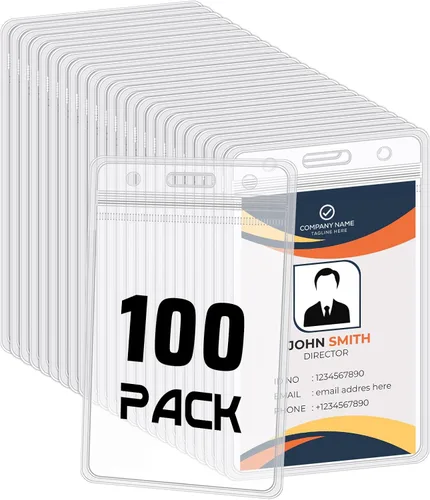 Vista 10 de Paquete de 50 portatarjetas verticales para tarjetas de identificación