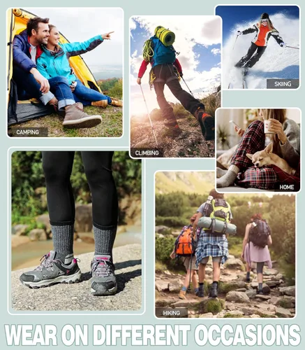 Vista 7 de Yebing Merino Wool Hiking Socks for Womens Thermal Warm Winter Boot Crew Cushion Cozy Thick Work Gift Socks 5 Pairs
