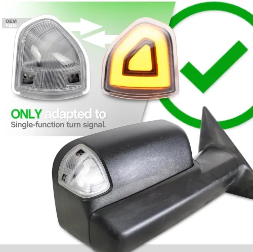 Vista 4 de 2 piezas de luz LED anaranjada para espejo y señal de giro para Dodge Ram 1500 2500 3500 4500 5500 2010-2018 Luz de señal de giro para espejo Lente