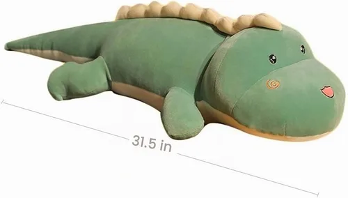 Vista 6 de Almohada de peluche de dinosaurio, linda muñeca de dinosaurio grande, almohada anmial de felpa grande, regalo para cumpleaños de niños, San