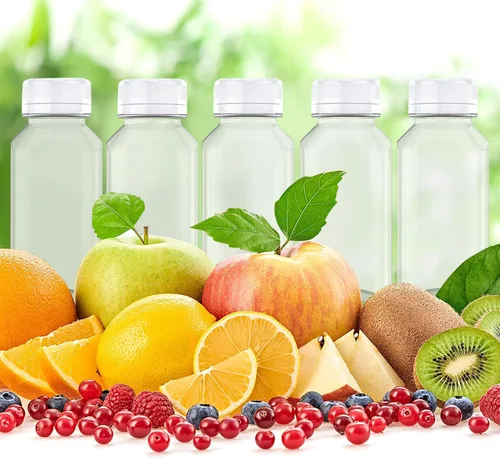 Vista 7 de Axe Sickle 6 botellas de jugo de 4 onzas, botellas de plástico para leche, recipientes para bebidas a granel con tapas a prueba de manipulaciones