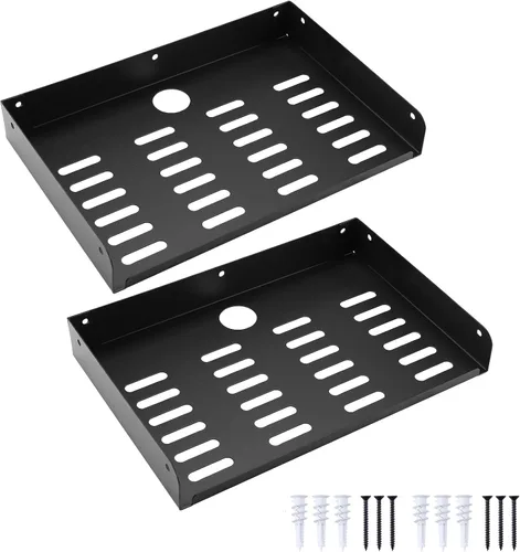Vista 10 de Estante flotante de metal de 9 "x 6.9" moderno estante montado en la pared para componentes de TV, router, consola de juegos, reproductor de DVD